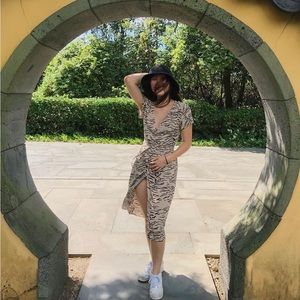 Tiger Print Wrap Dress